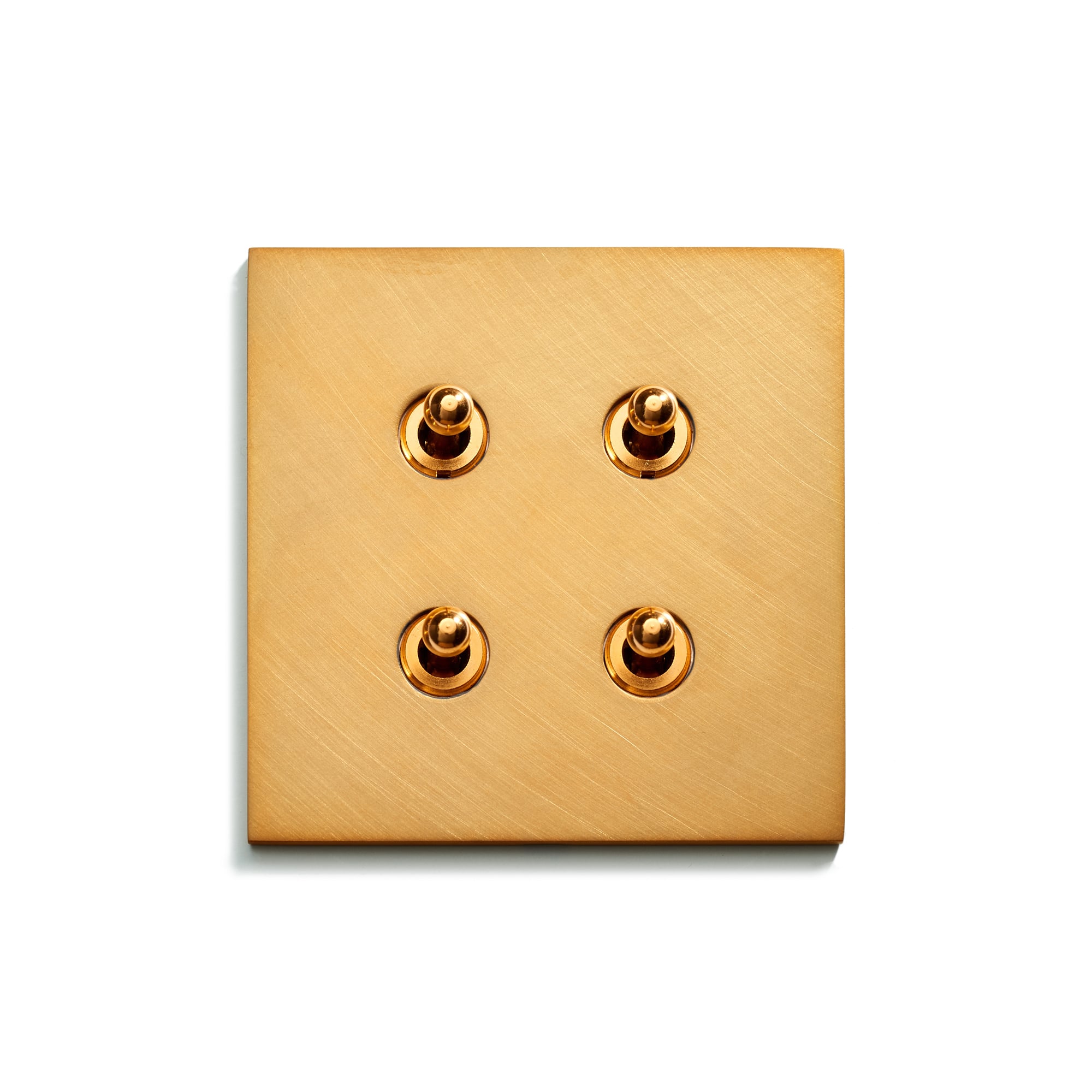 A golden dice with three dots arranged diagonally.