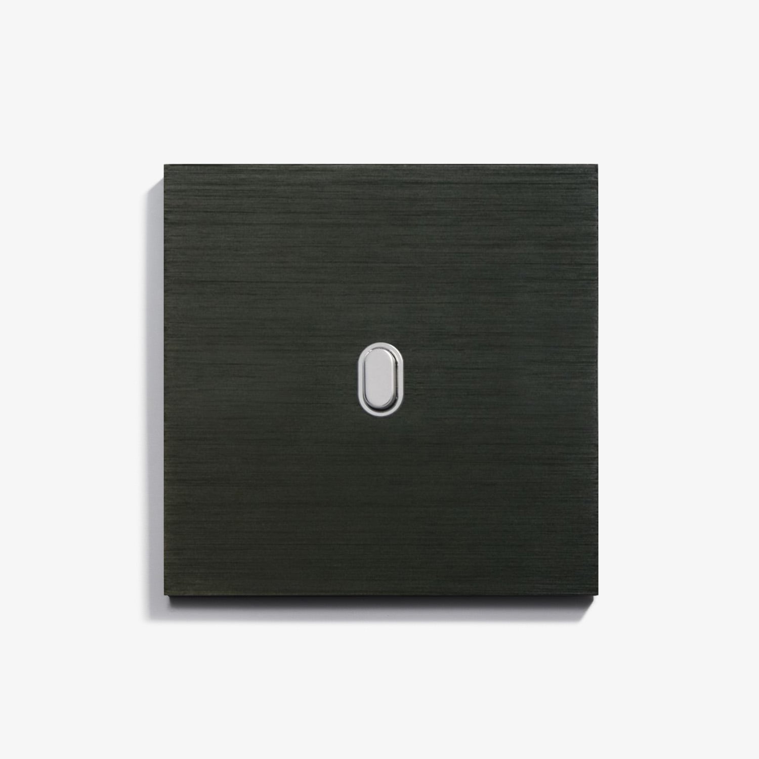 A black light switch on a white background.