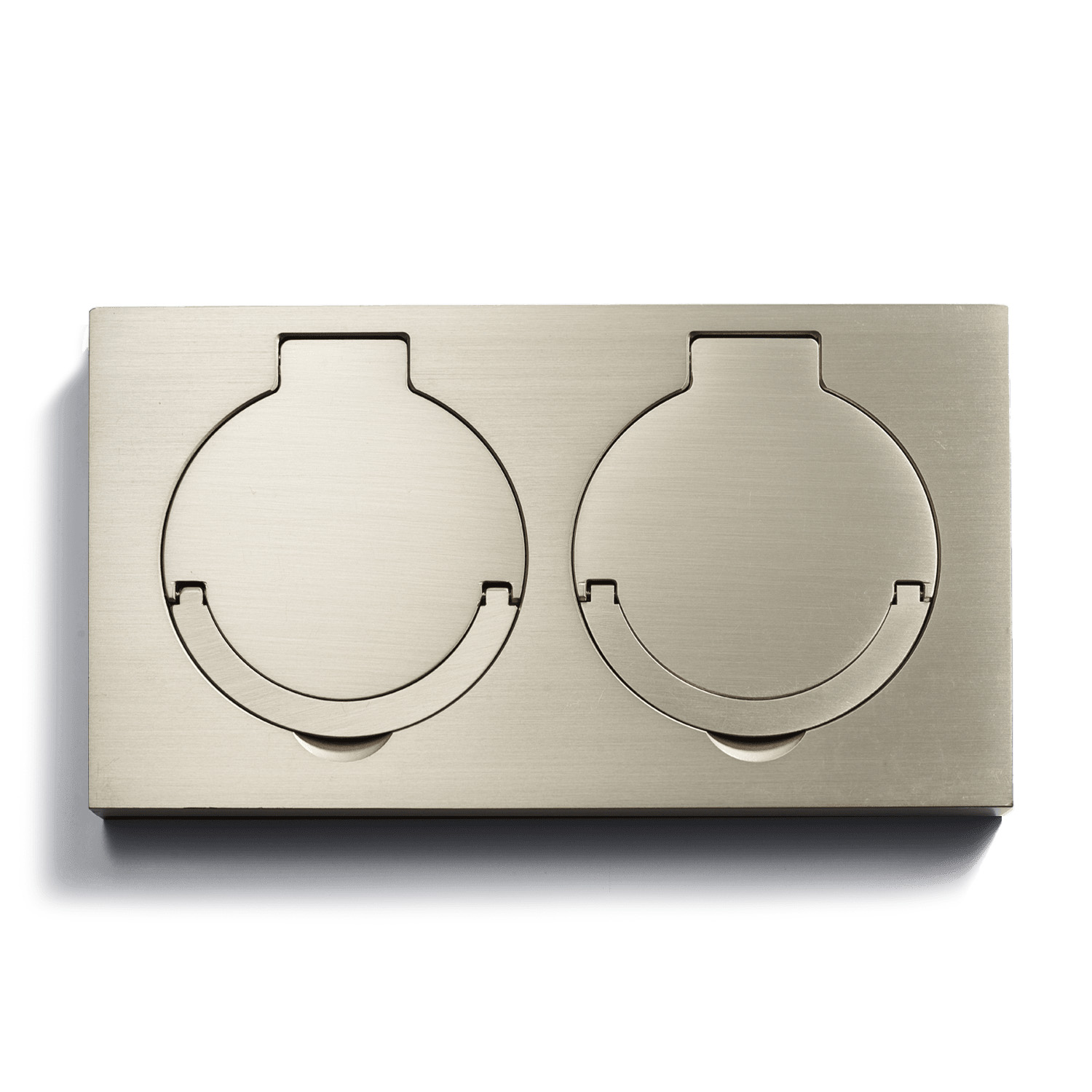 A metal box with two circular holes on it.