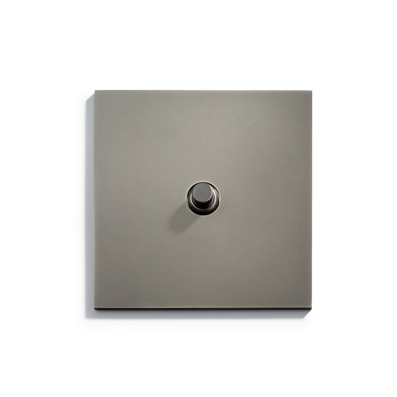 A square light switch on a white background.