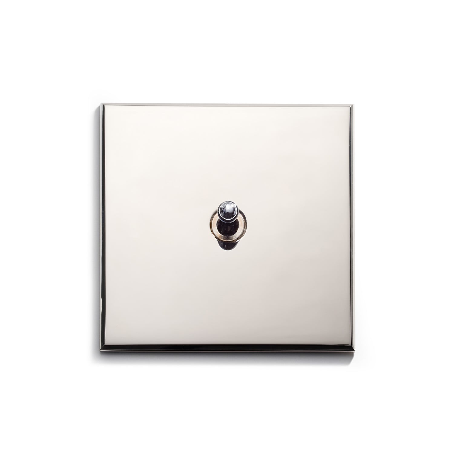 A square light switch on a white background.