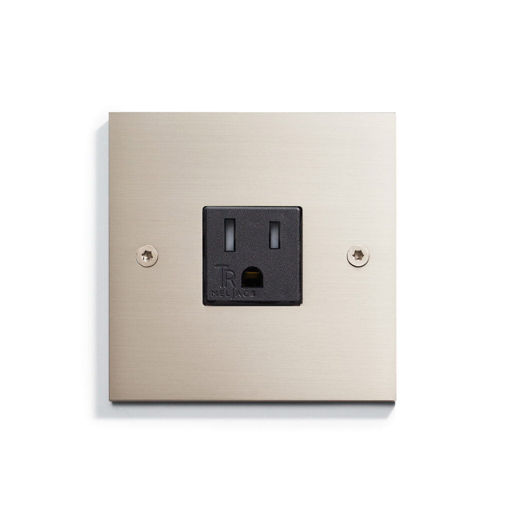 Premium Single Wall Outlet - Brushed Nickel - Meljac North America