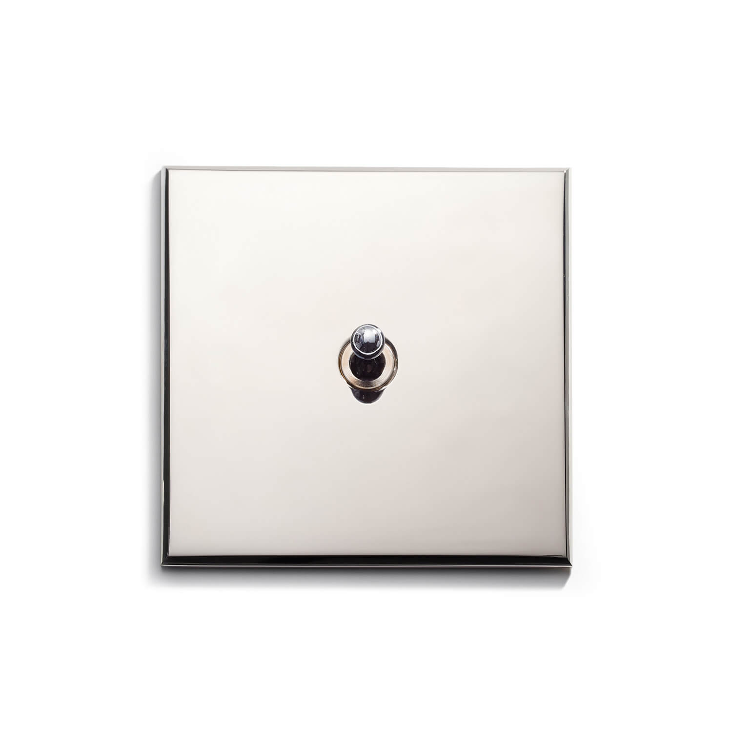 A square light switch on a white background.