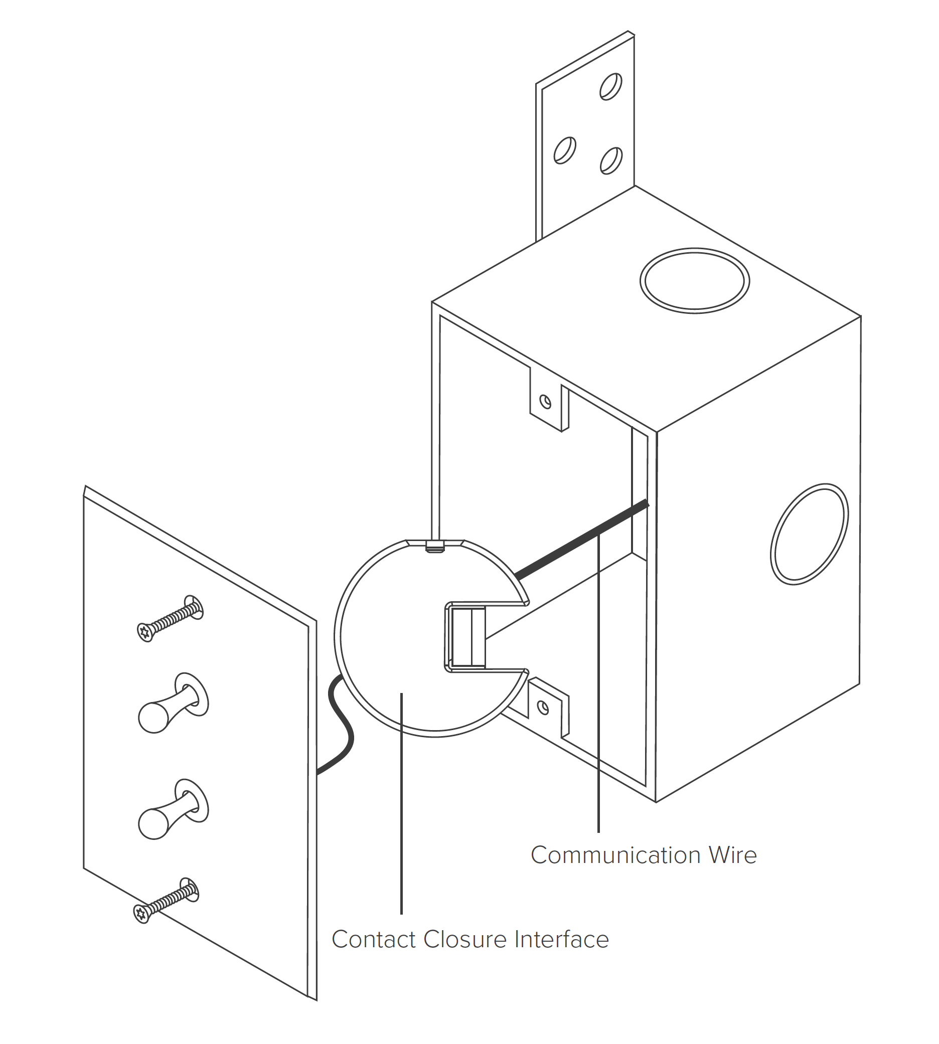 A diagram showing the wiring of a communication device.