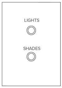 A picture of a light switch with the words lights and shades.