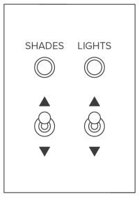 A diagram of a light switch with the words shade and light.